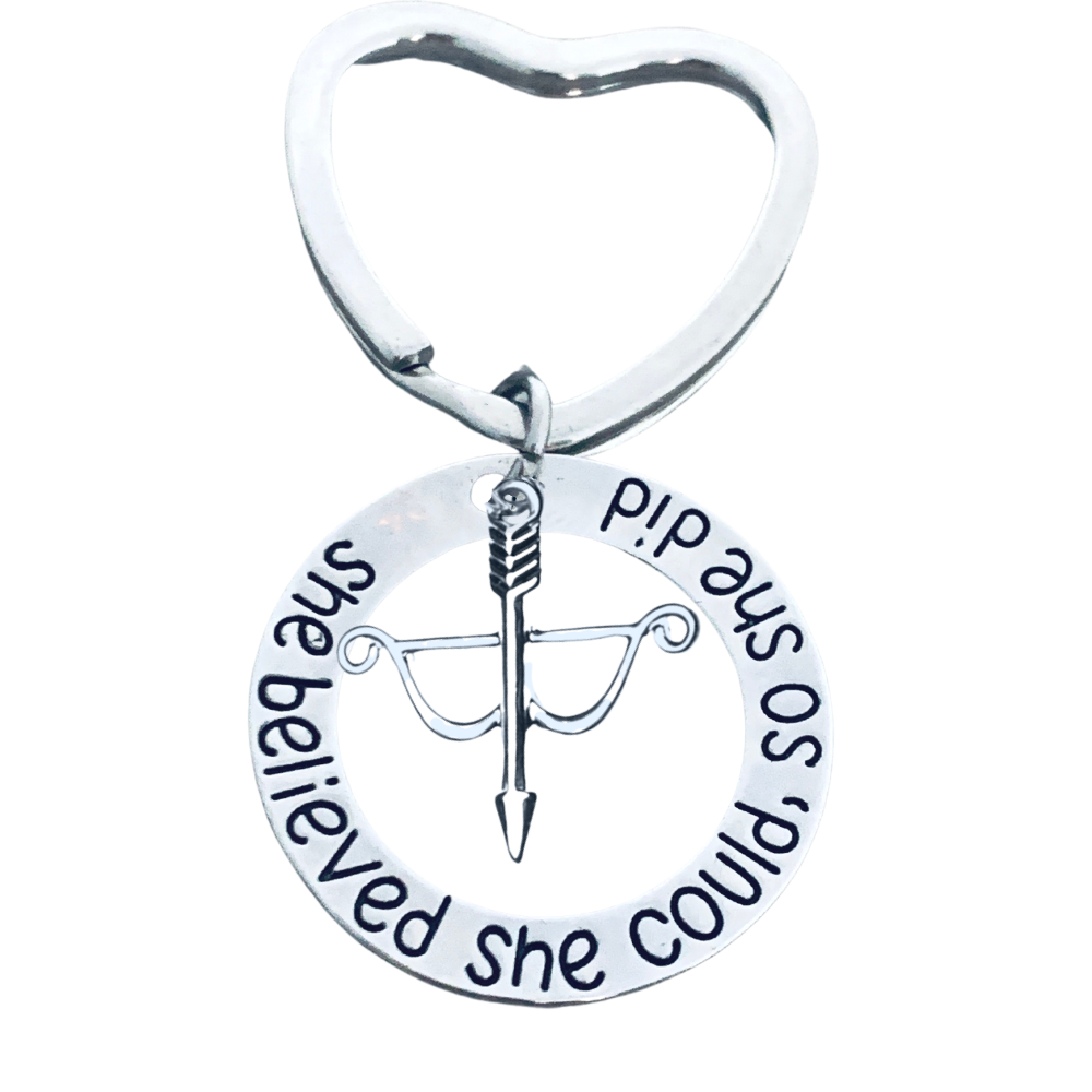 Archery Keychain - She Believed She Could So She Did