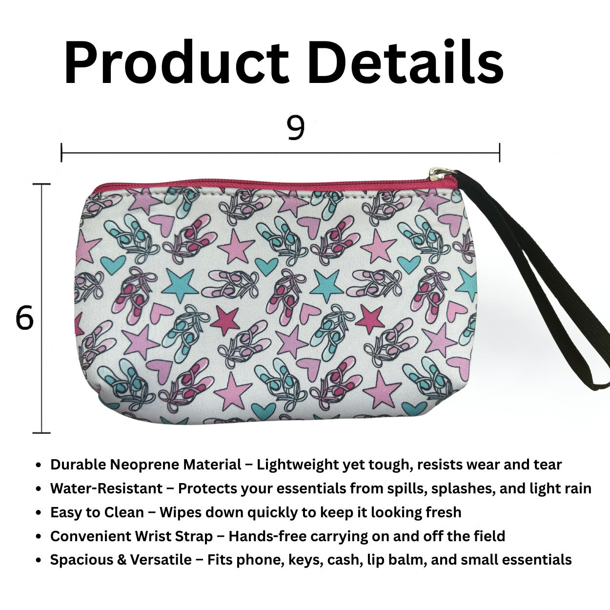 Ballet Wristlet Pouch Purse