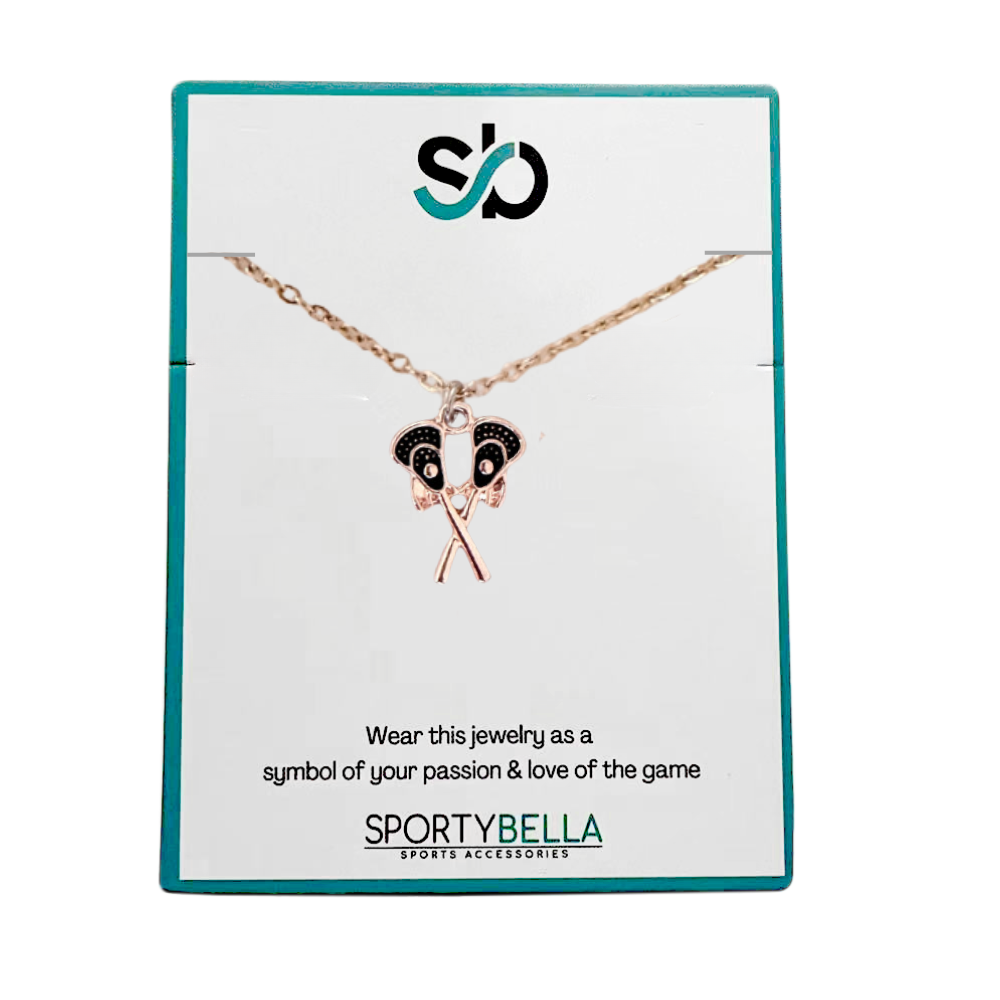 Girls Lacrosse Double Stick Necklace