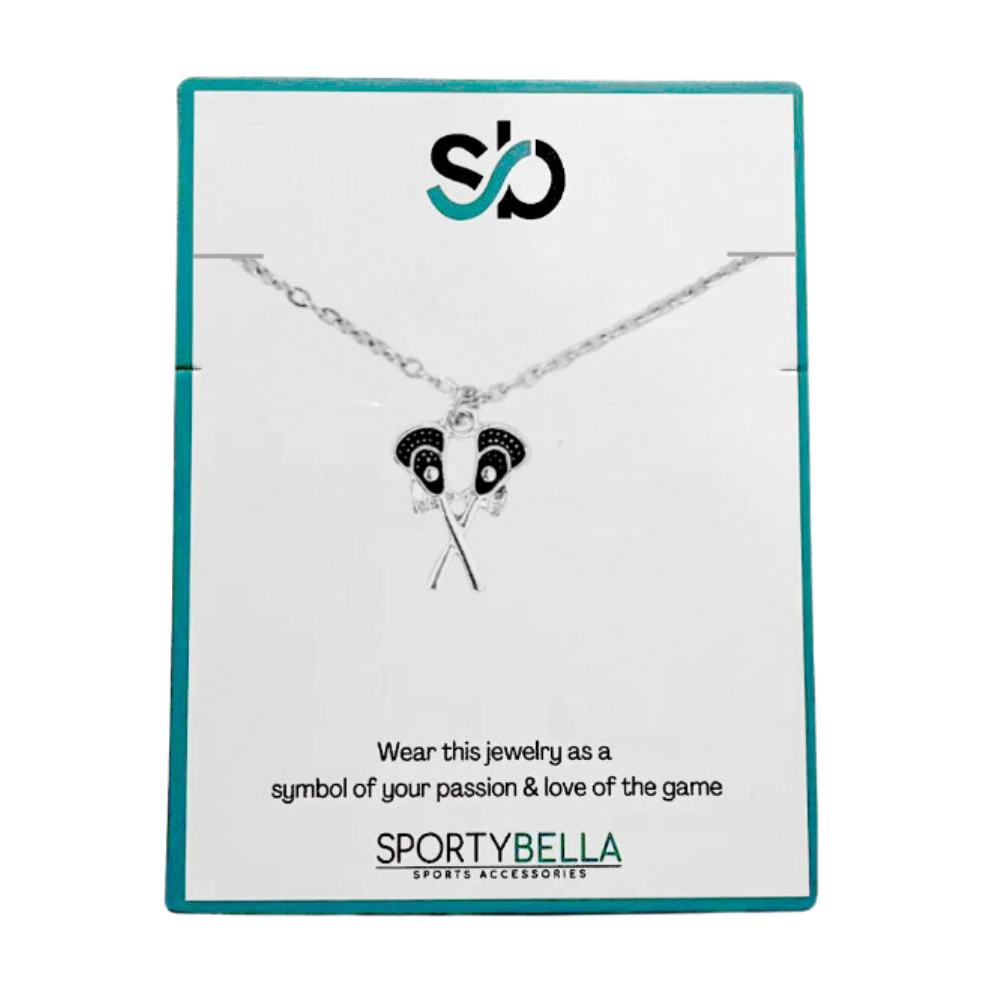Girls Lacrosse Double Stick Necklace
