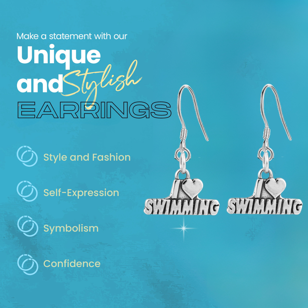 Swim Earrings - I Love Swimming