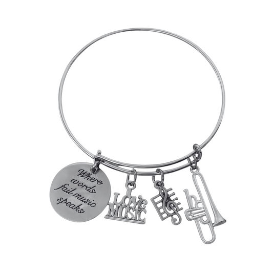 Trumpet Bracelet with Inspirational Charm