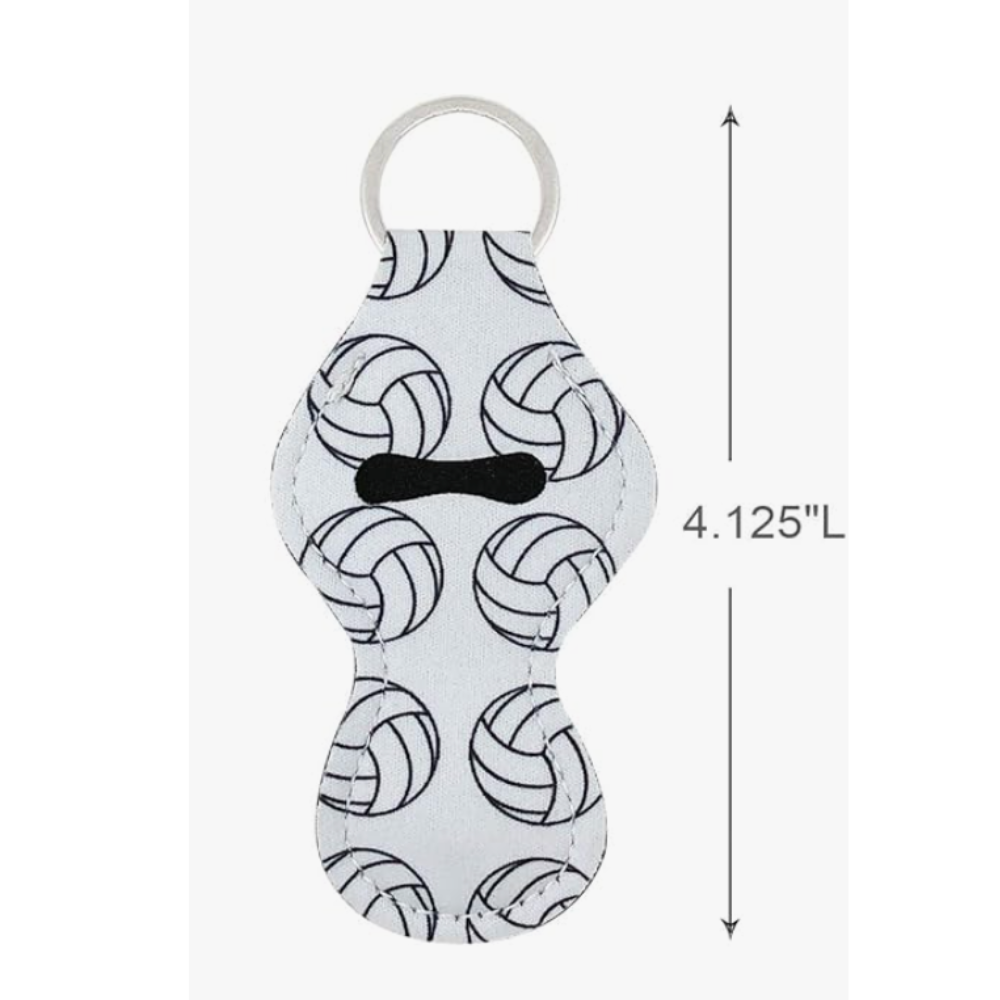 Volleyball Chapstick Holder Keychain