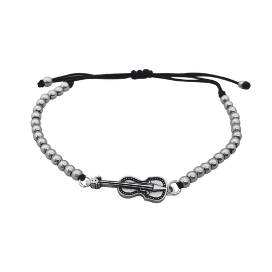 Violin Beaded Adjustable Rope Bracelet