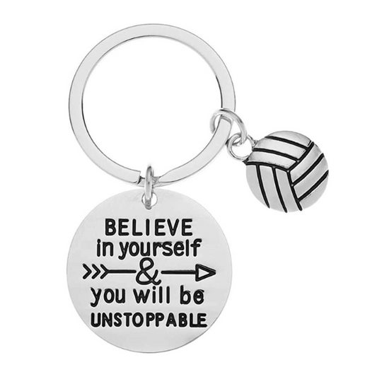 Volleyball Keychain - Believe In Yourself and You Will Be Unstoppable