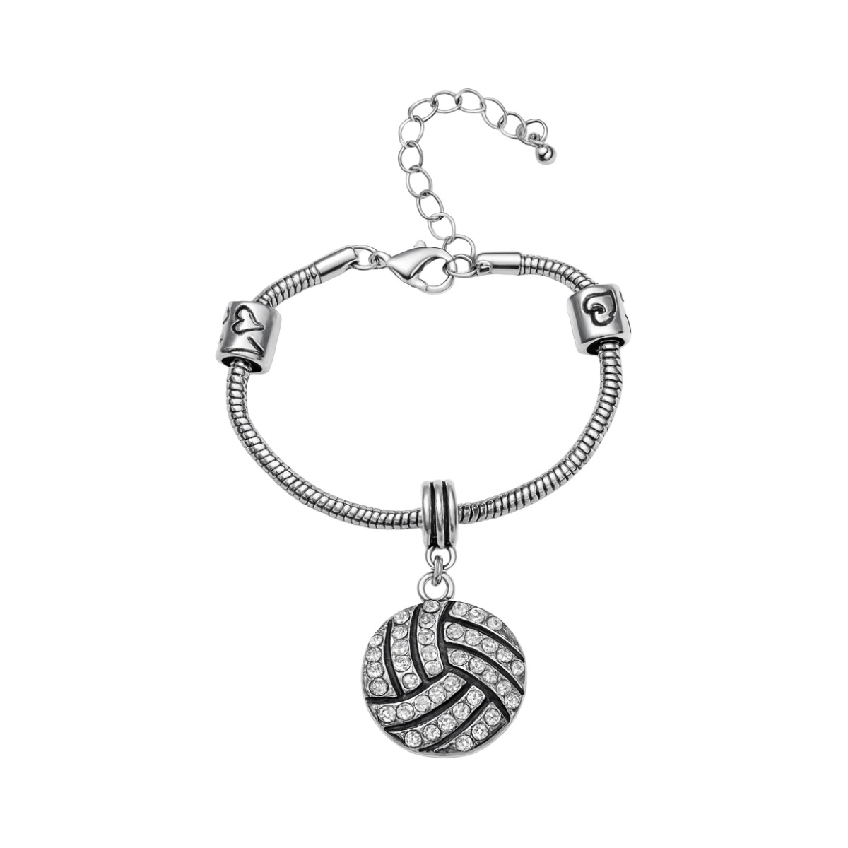 Volleyball Rhinestone Charm Bracelet