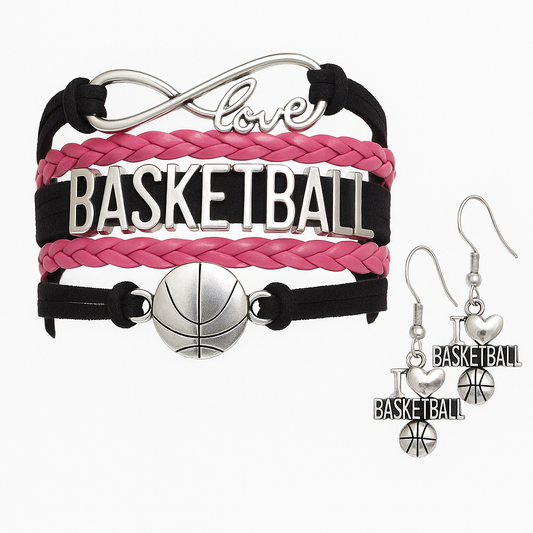 Basketball Jewelry Set ( Bracelet & Earrings)