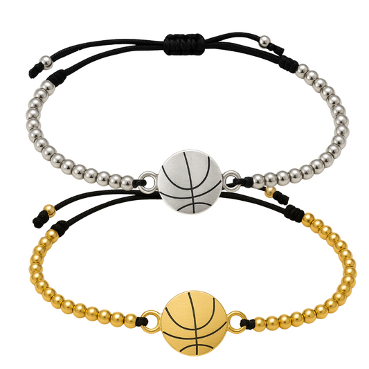 Basketball Adjustable Beaded Bracelet