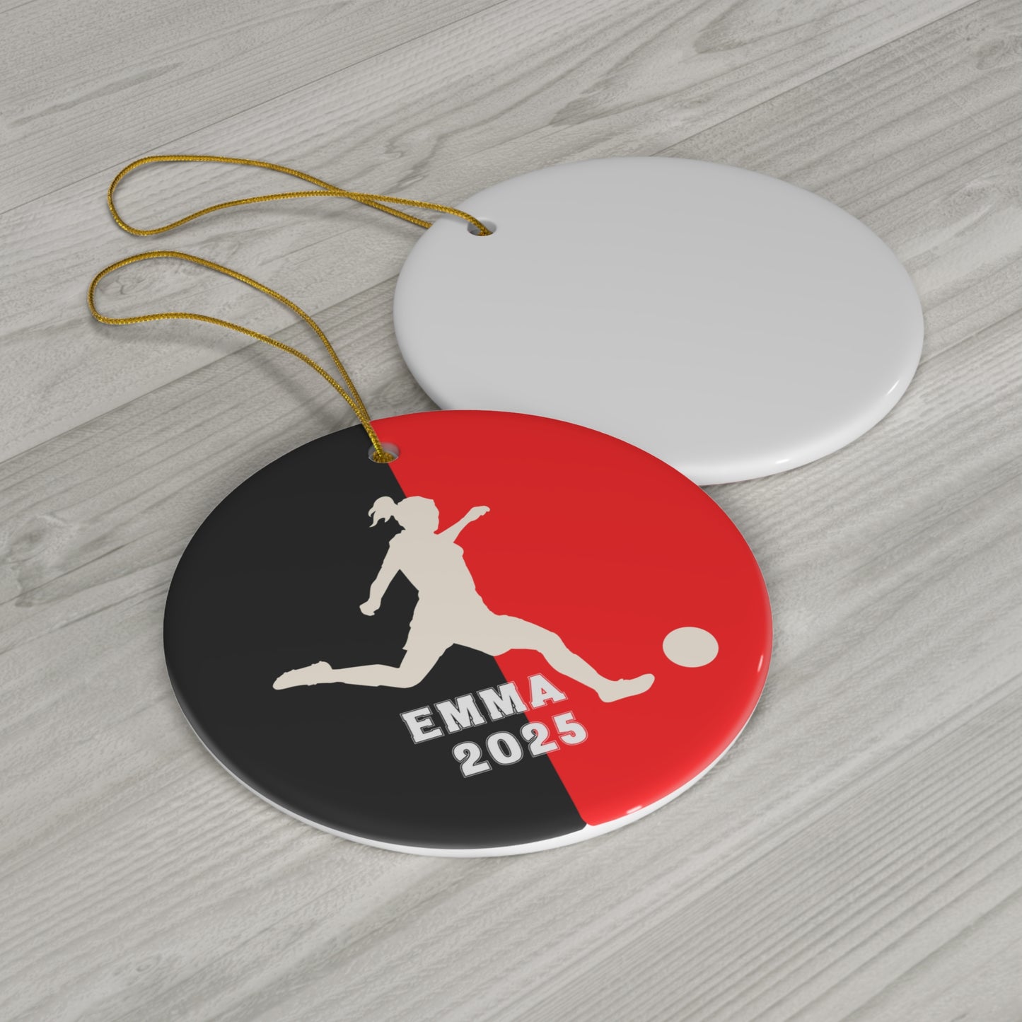 Personalized Girls Soccer Christmas Ornament