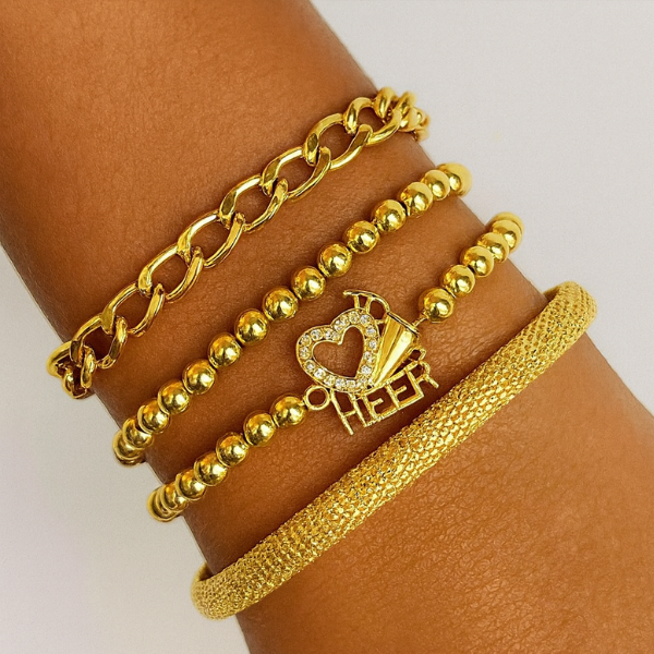 Love to Cheer Beaded Bracelet - Pick Color