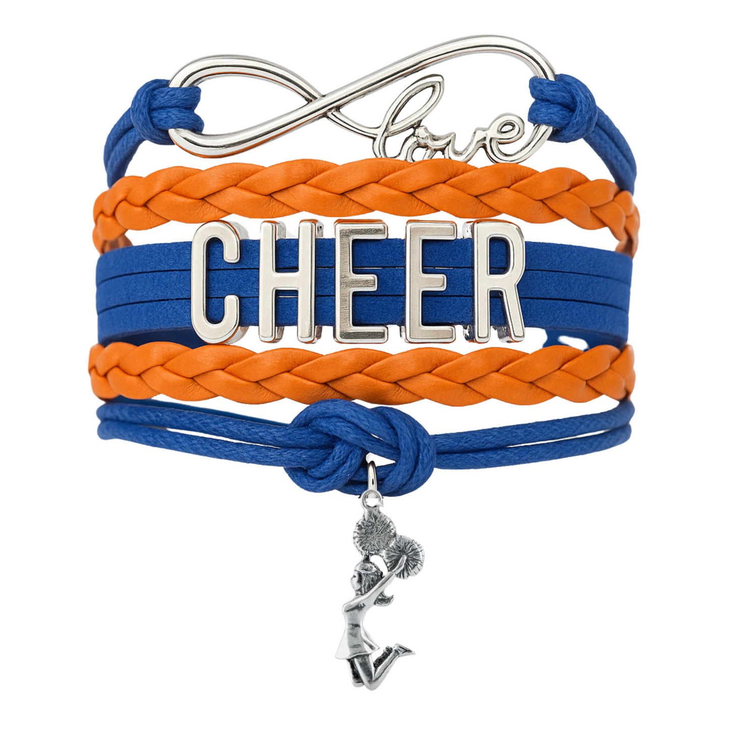 Infinity Cheer Bracelet - Pick Team Colors & Charm