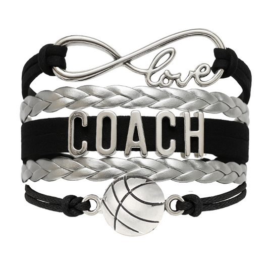 Basketball Coach Bracelet - Black Silver