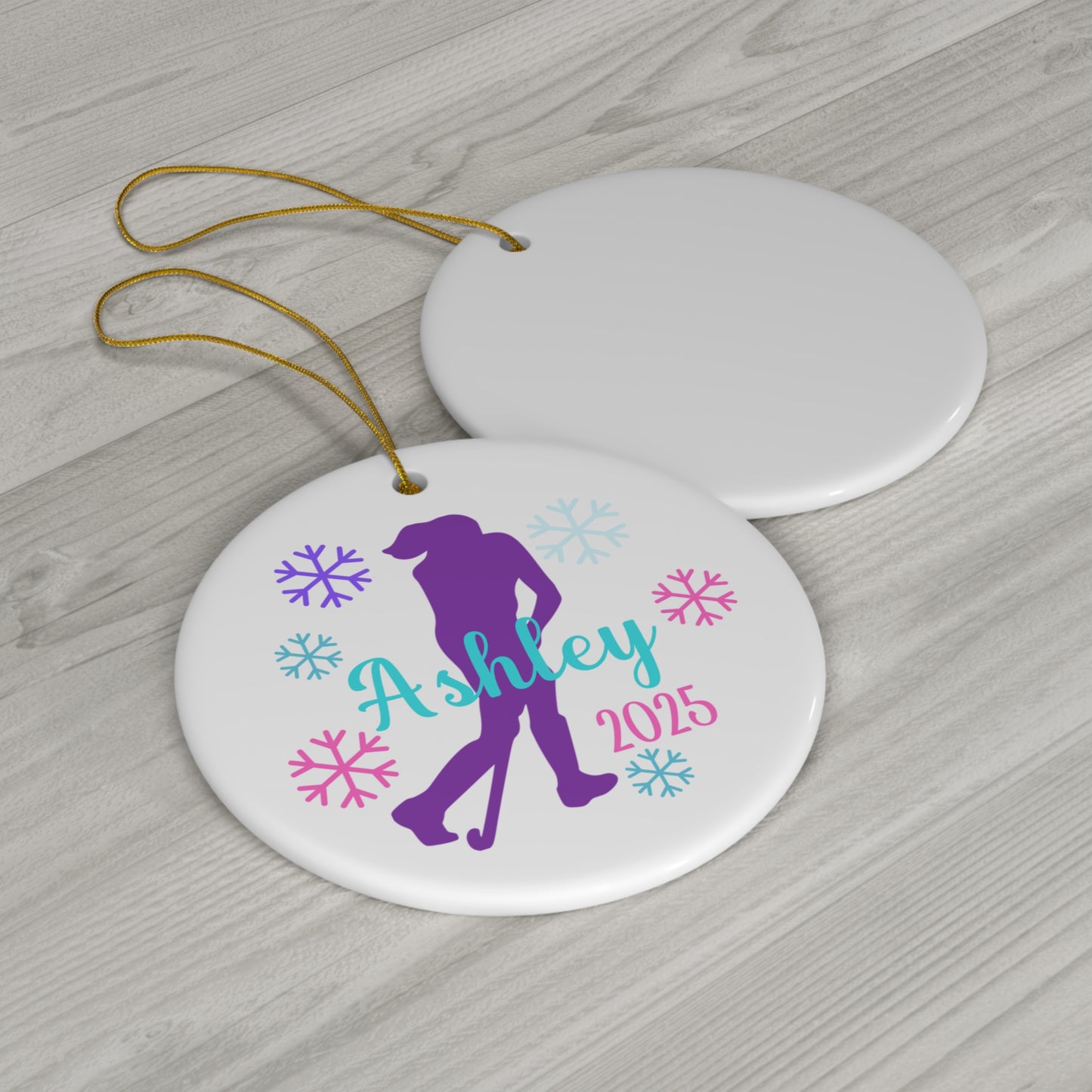 Field Hockey Christmas Ornament