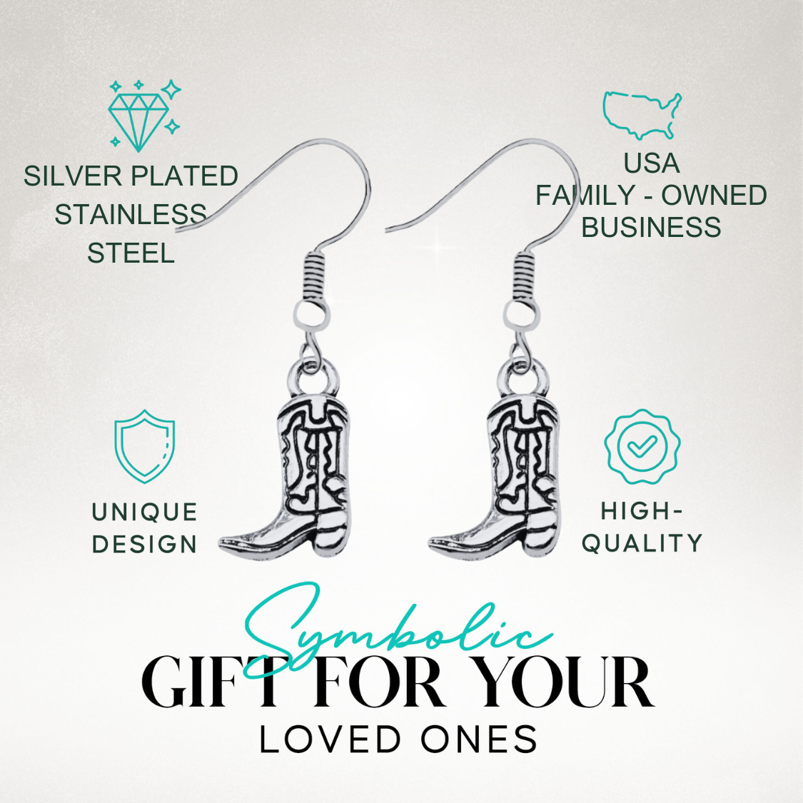 Cowgirl Boot Dangle Earrings