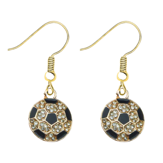 Soccer Rhinestone Dangle Earrings