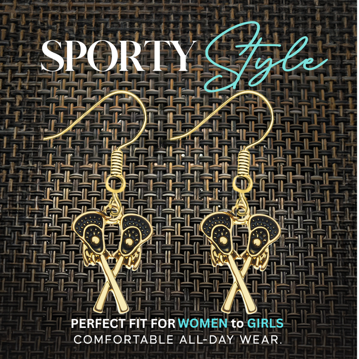 Lacrosse Stick Dangle Earrings