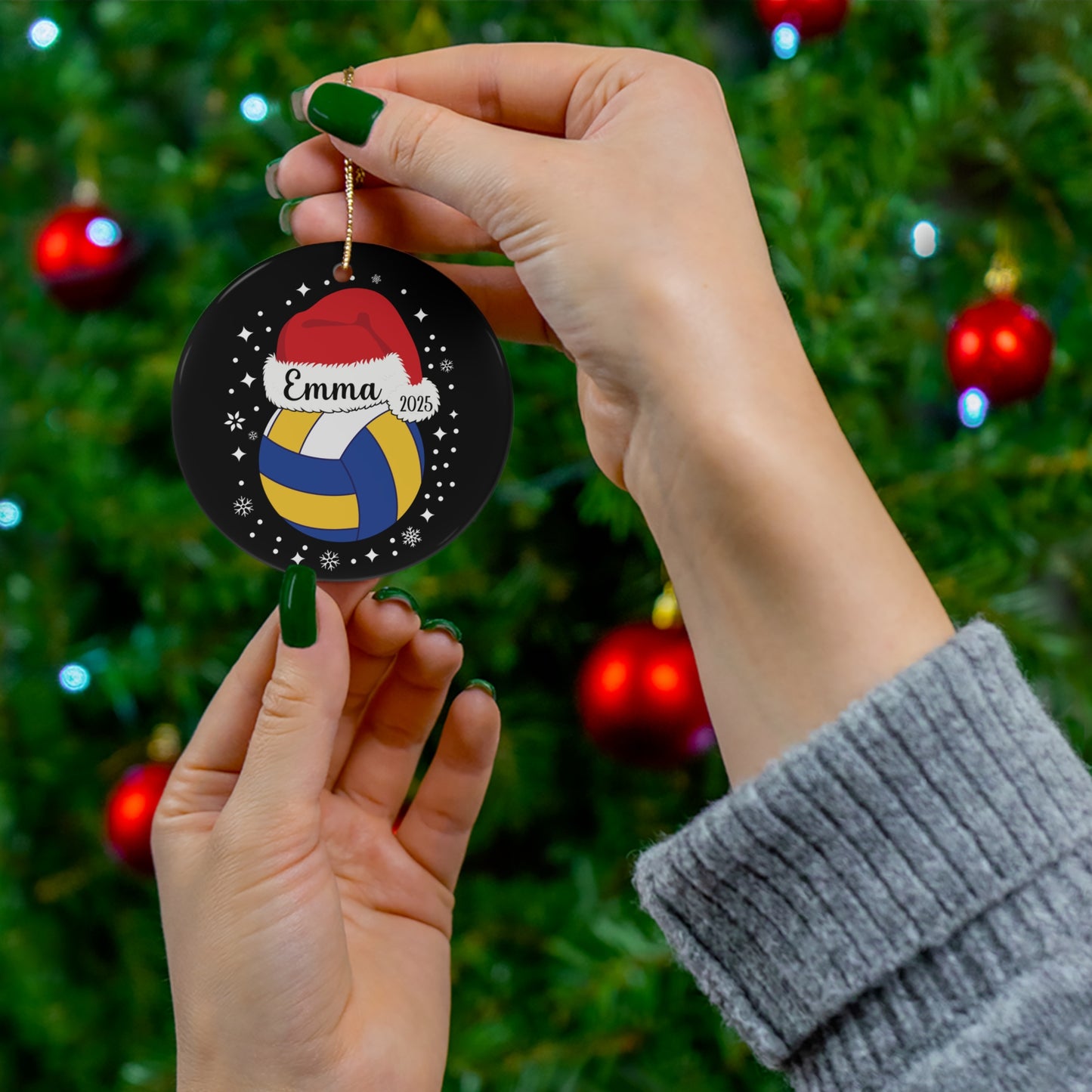 Personalized Volleyball Christmas Ornament, 2025 Personalized Gift Ornament For Volleyball Players, Funny Ornament for Men and Women
