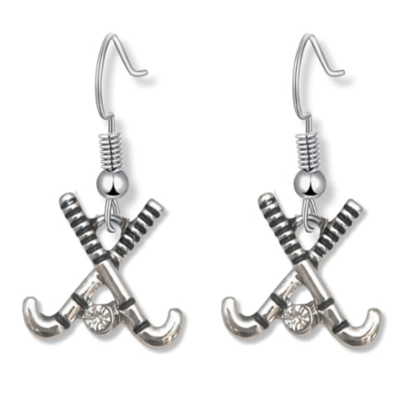 Field Hockey CZ Stick Earrings