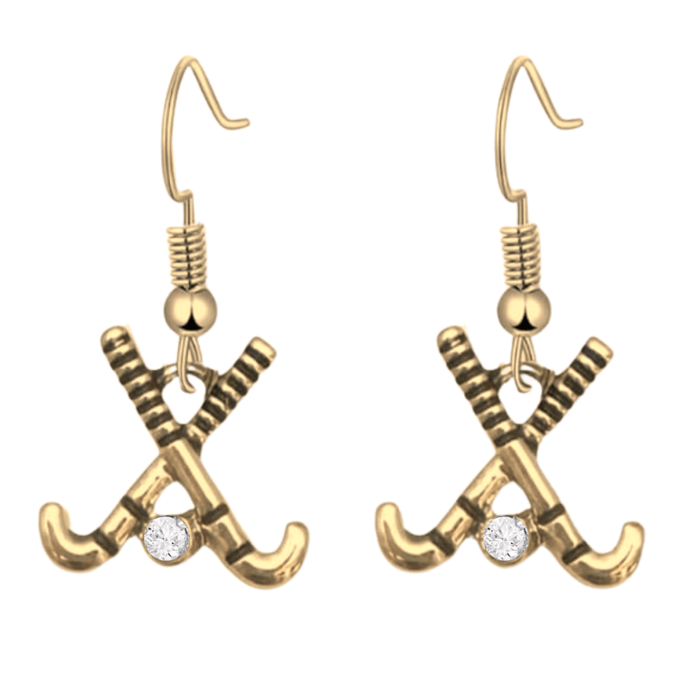 Field Hockey CZ Stick Earrings