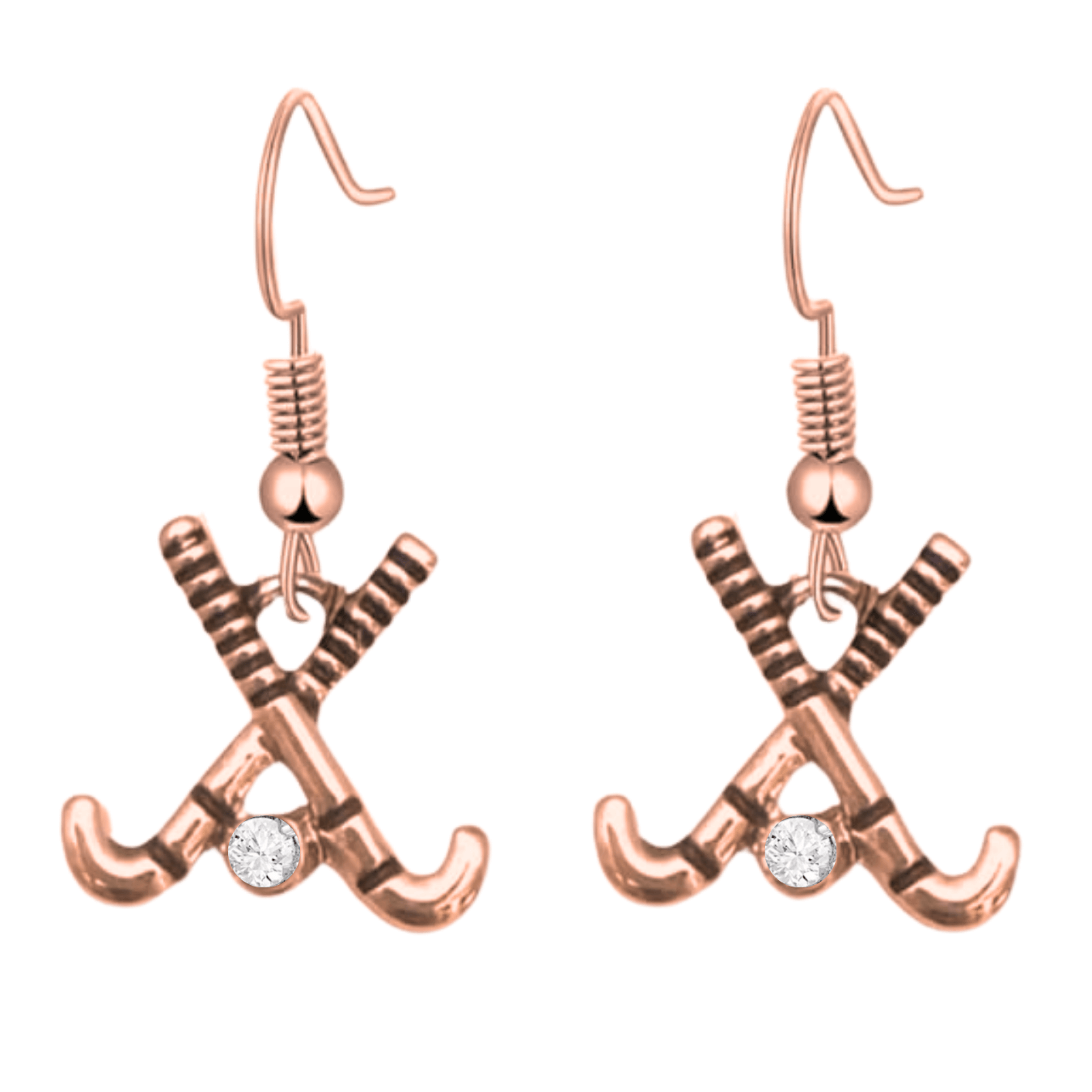 Field Hockey CZ Stick Earrings