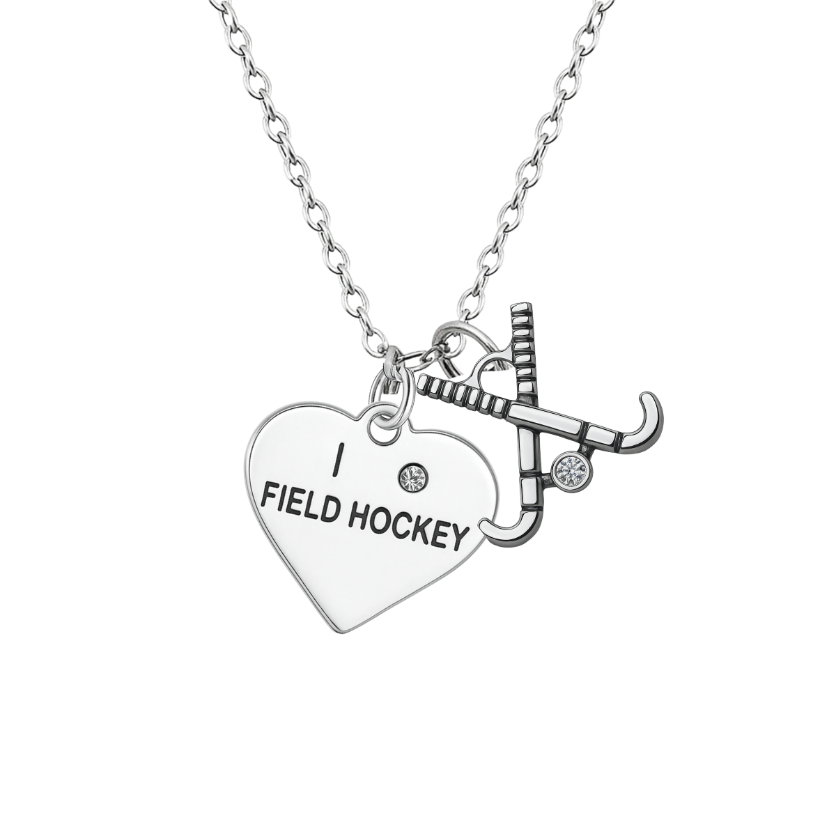Field Hockey Love Heart Necklace