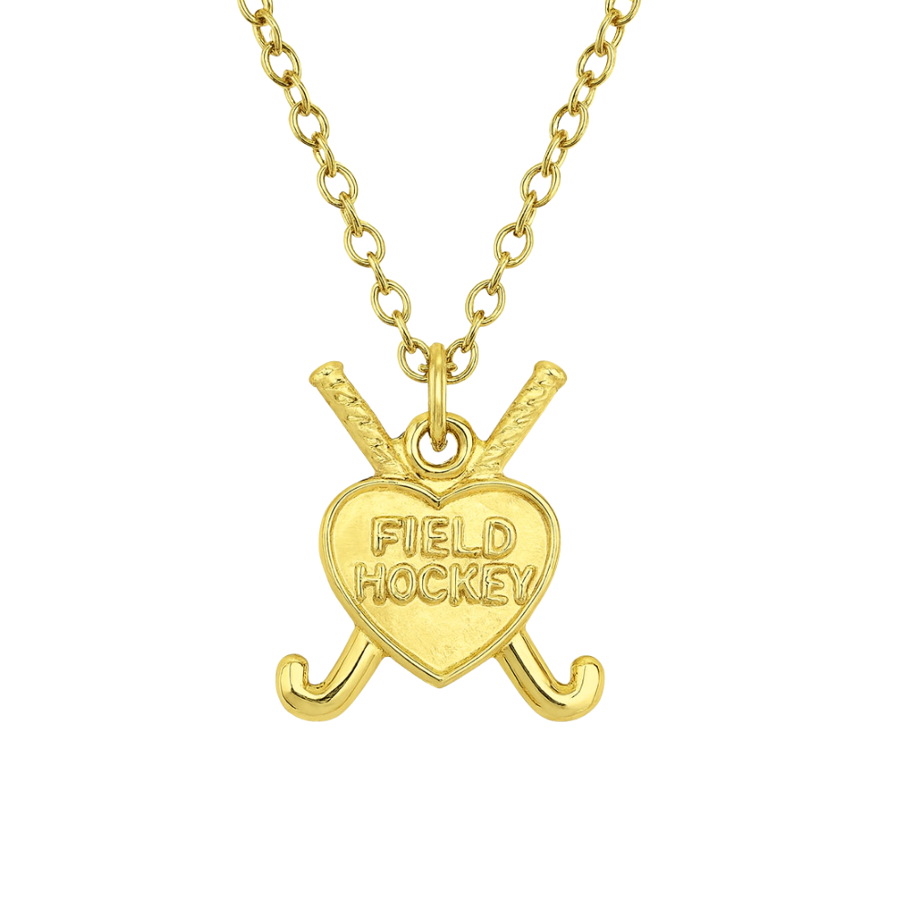 Field Hockey Heart & Sticks Necklace