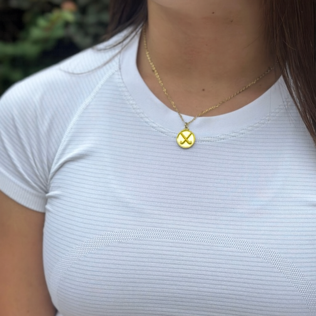 Field Hockey Round Necklace
