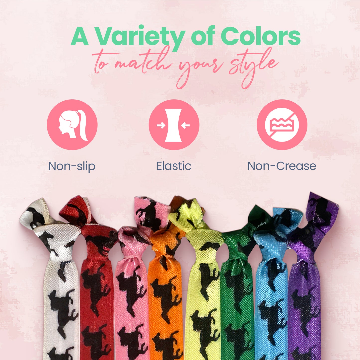 Girls Multi Colored Equestrian Horse Hair Ties