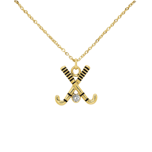Field Hockey Rhinestone Stick Necklace