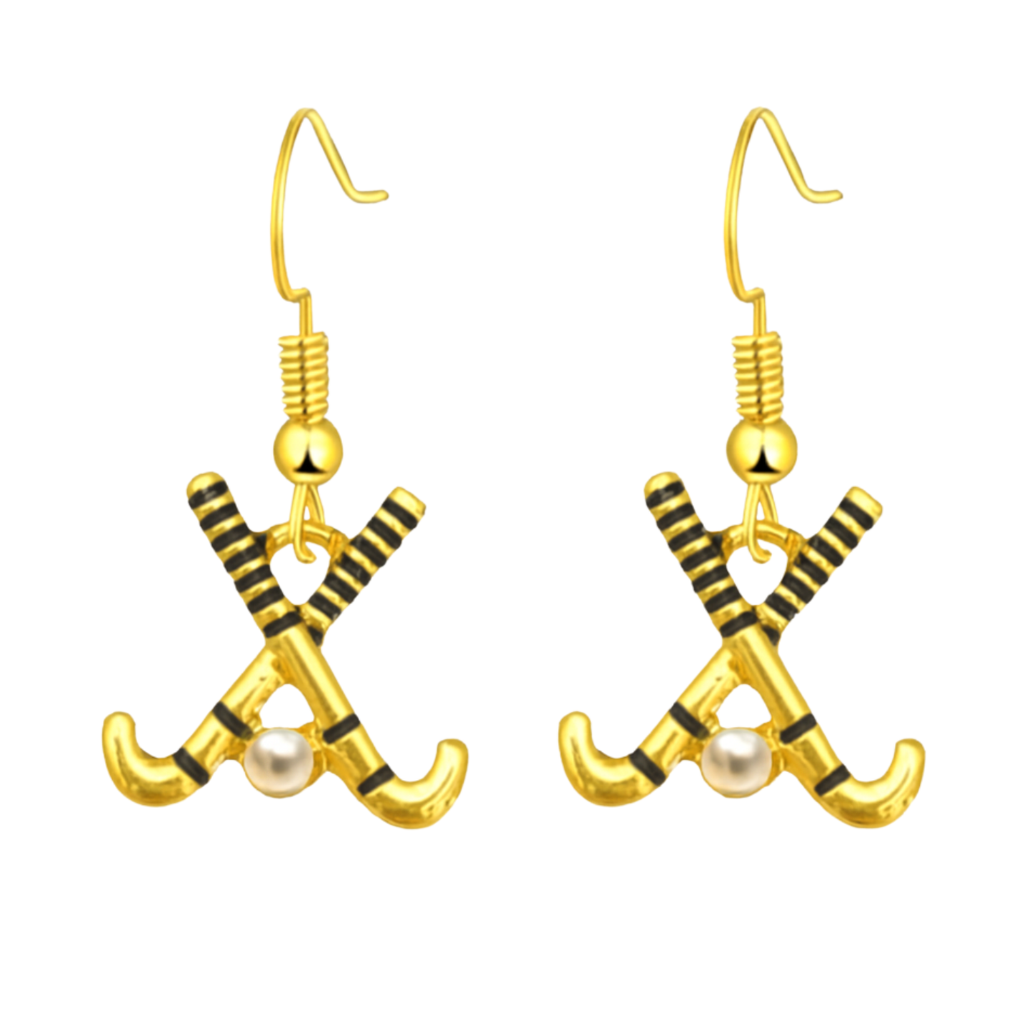 Field Hockey Pearl Stick Earrings