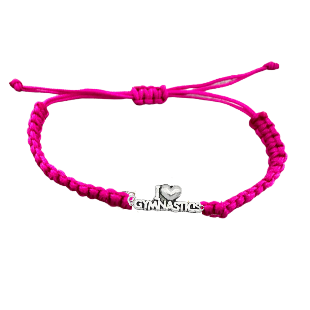 Love Gymnastics Adjustable Rope Bracelet - Pick Colors