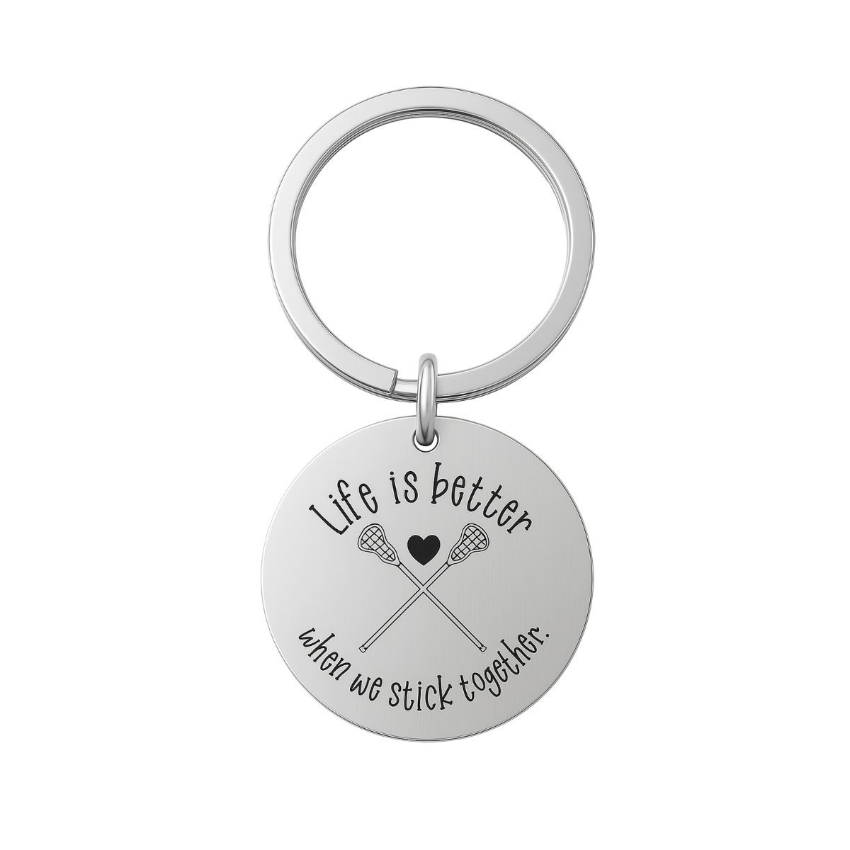 Lacrosse Keychain - Life is Better When We Stick Together