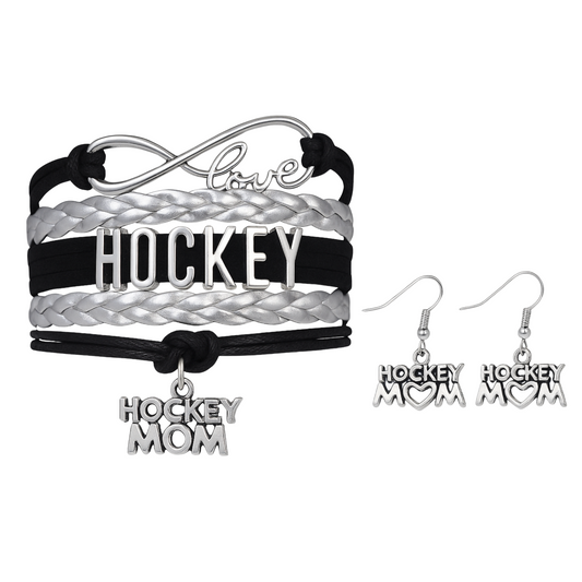 Infinity Hockey Mom Charm Jewelry Set