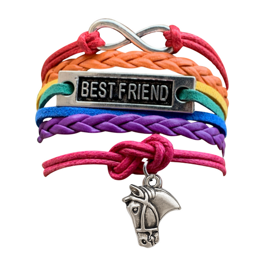 Horse Best Friend Charm Bracelet - Rainbow