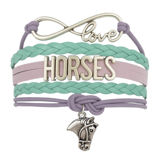 Horse Teal Purple Bracelet - Pick Charm