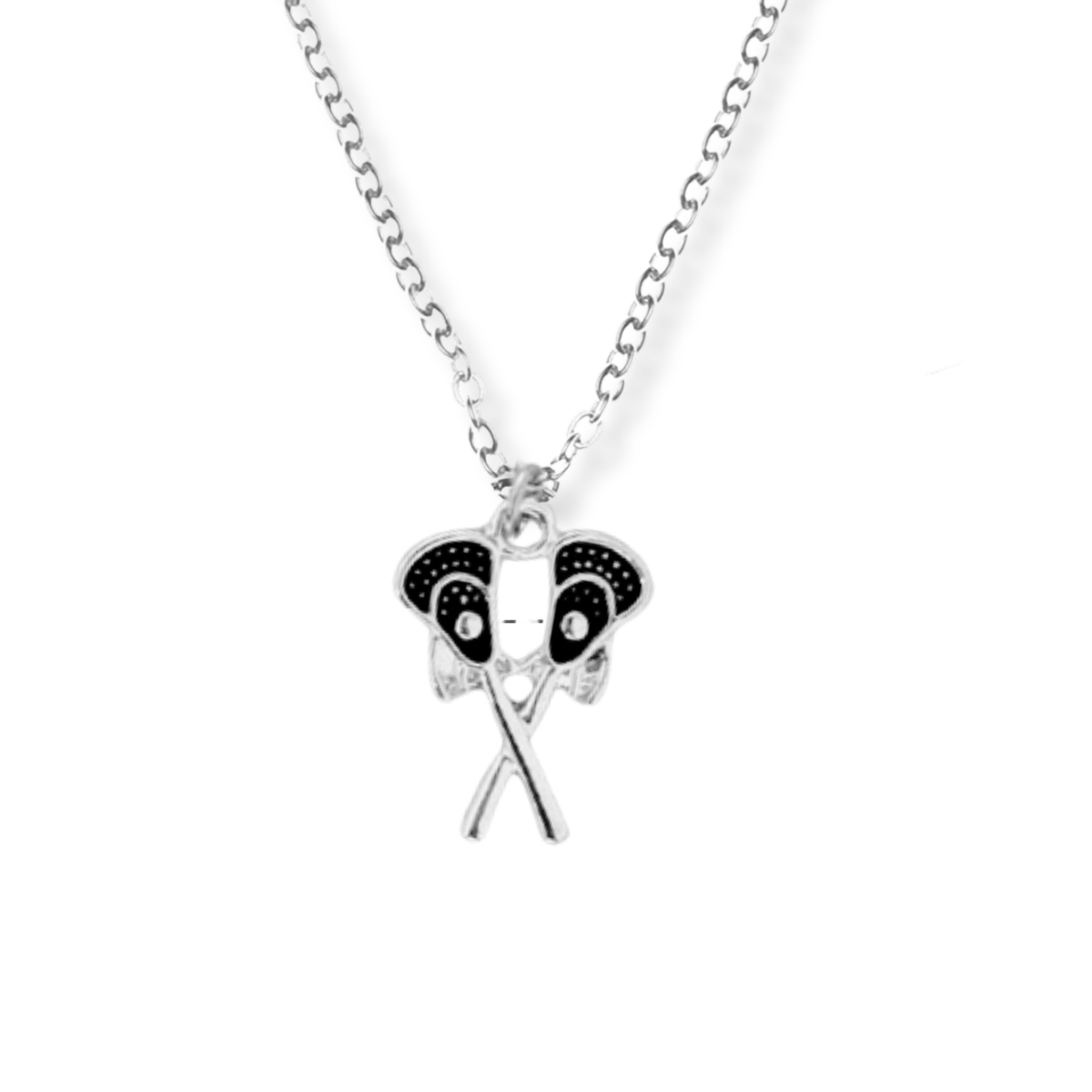 Girls Lacrosse Double Stick Necklace