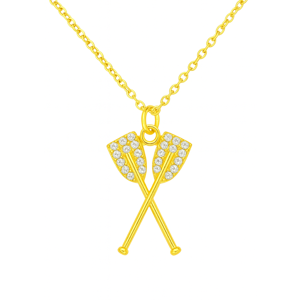 Gold CZ Rowing Necklace