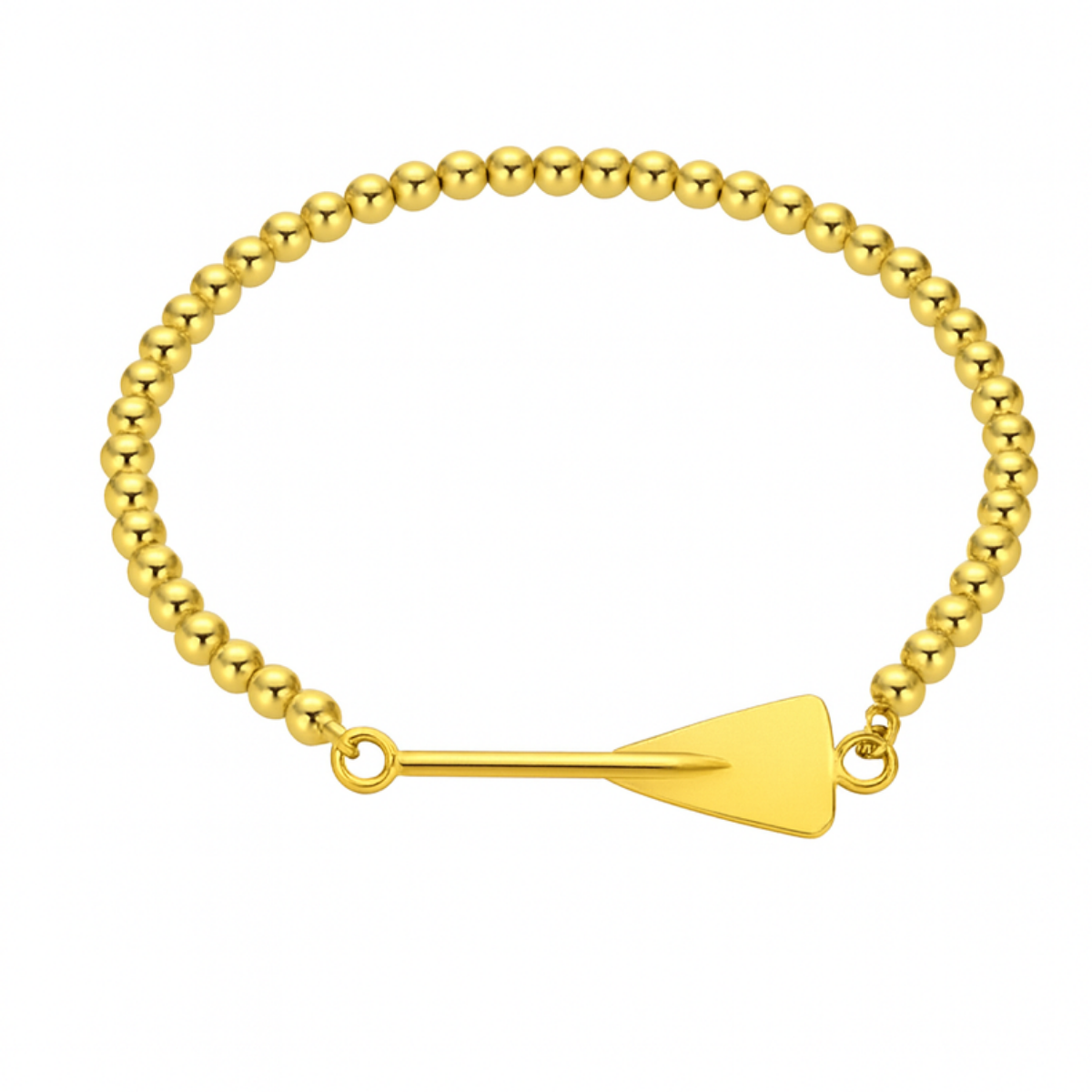 Gold Rowing Beaded Charm Bracelet