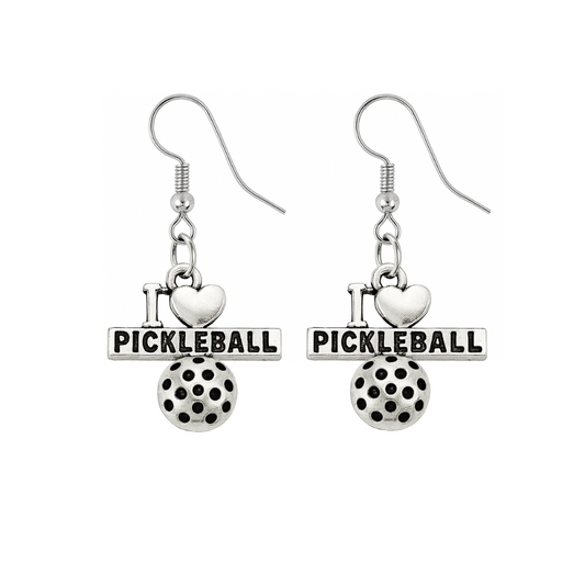 I Love Pickleball Earrings