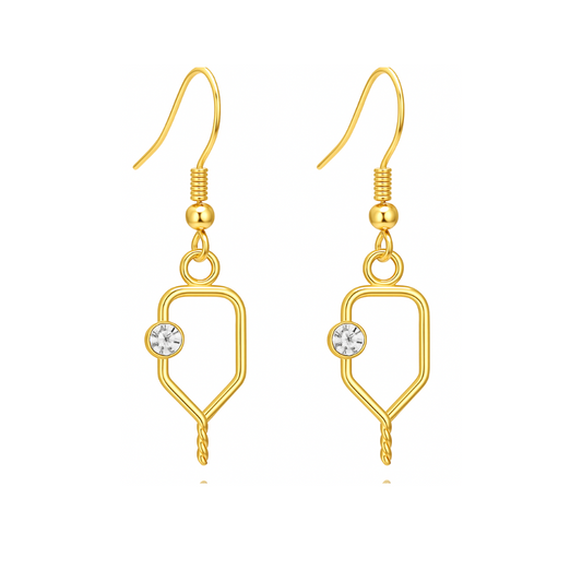Pickleball Paddle CZ Earrings - Pick Color
