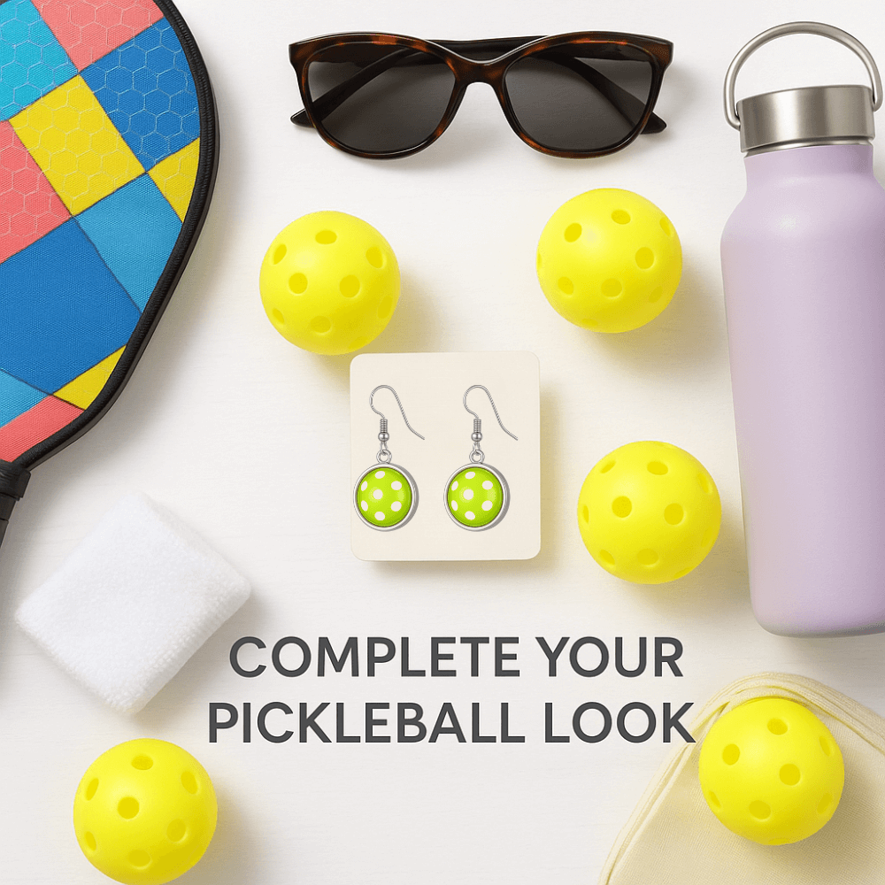 Pickleball Cabochon Dangle Earrings