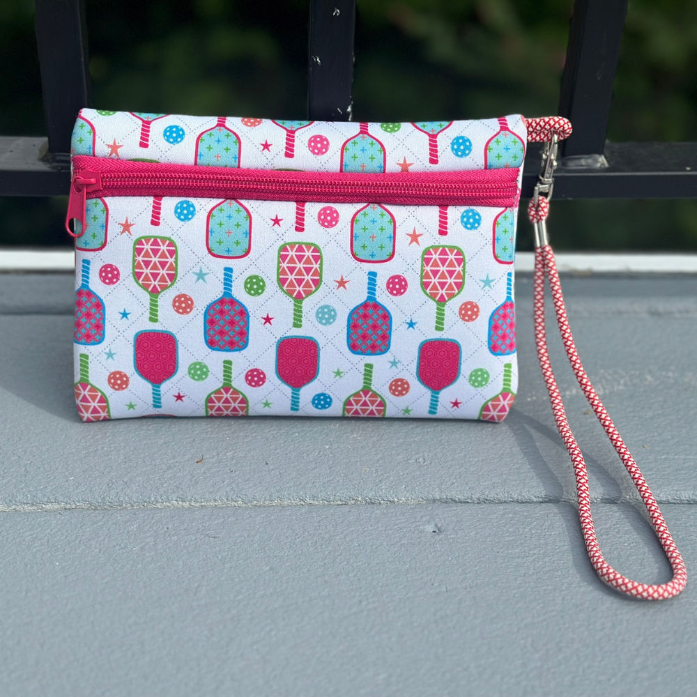 Pickleball Wristlet Wallet Clutch Purse