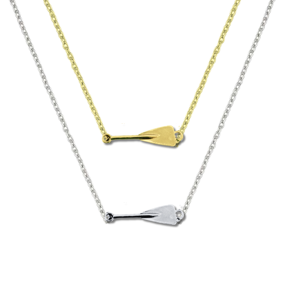 Silver Rowing Connector Necklace