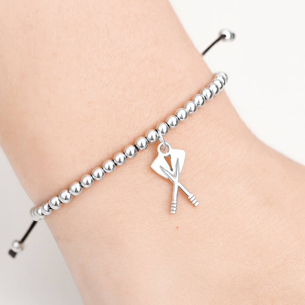 Rowing Double Oar Adjustable Charm Bracelet