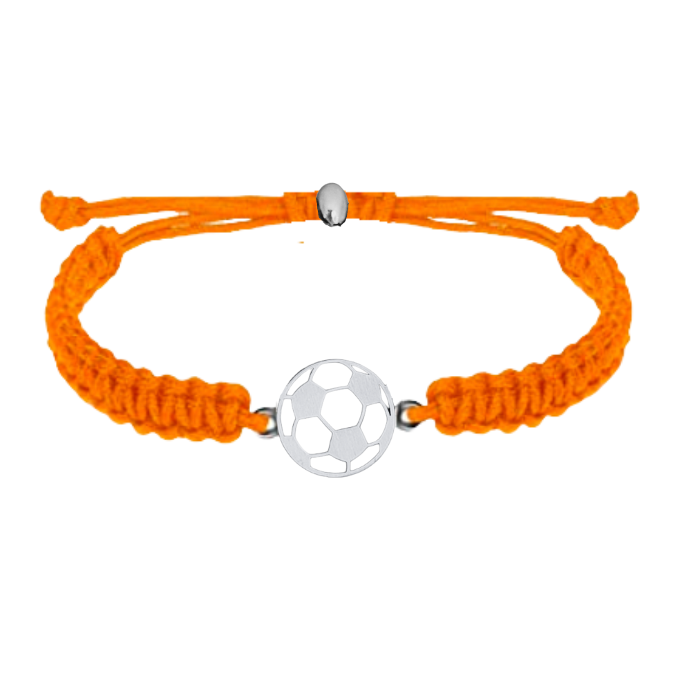 orange Soccer Stainless Steel Rope Bracelet 