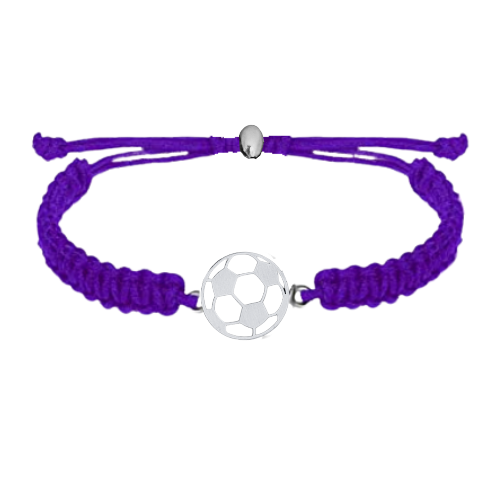 purple Soccer Stainless Steel Rope Bracelet 