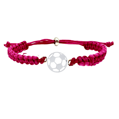 pink Soccer Stainless Steel Rope Bracelet 