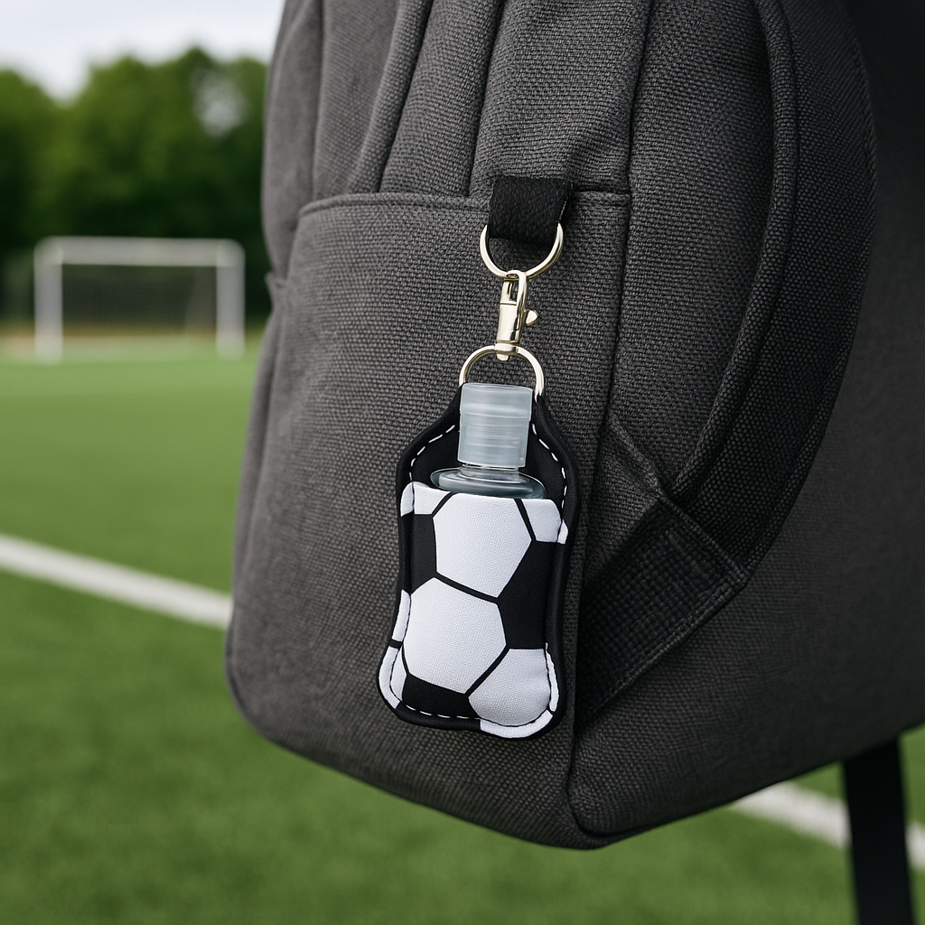 Soccer Clip On Hand Sanitizer Holder