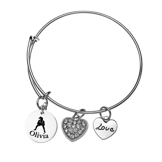 Girls Personalized Wrestling Charm Bracelet