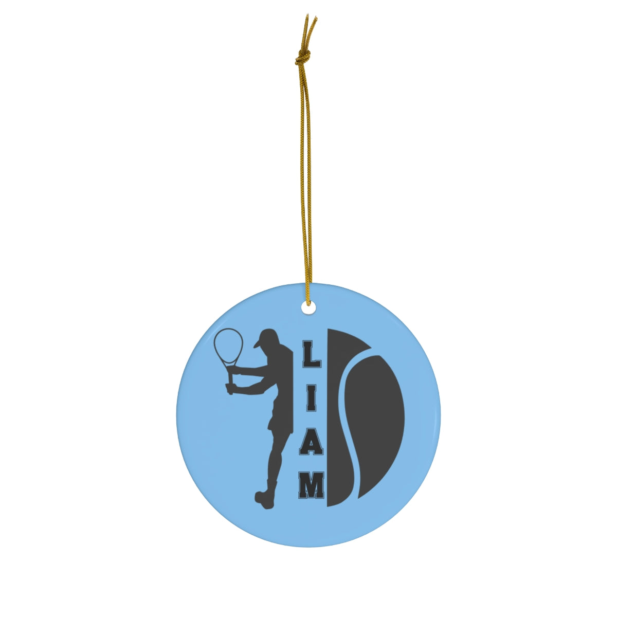 Tennis Ornament, Personalized Tennis Christmas Ornament, Ceramic Tree Ornament for Tennis Players